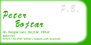 peter bojtar business card